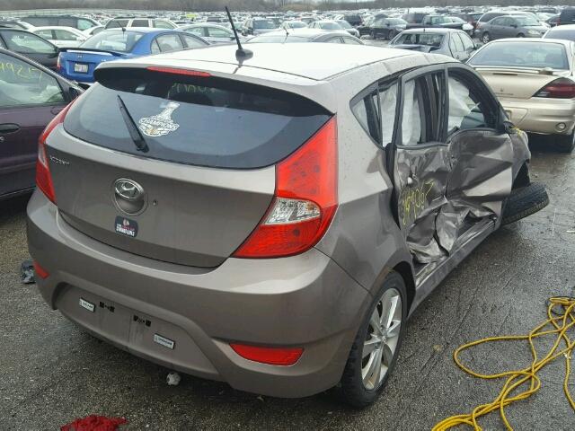 KMHCU5AE2CU017366 - 2012 HYUNDAI ACCENT GLS TAN photo 4