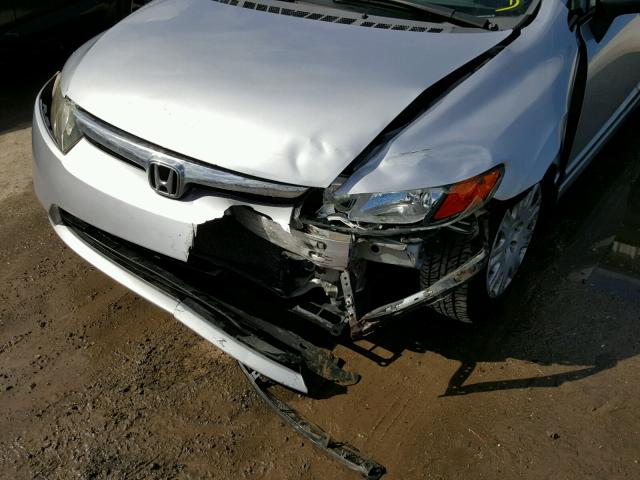 2HGFA163X7H019905 - 2007 HONDA CIVIC DX SILVER photo 9