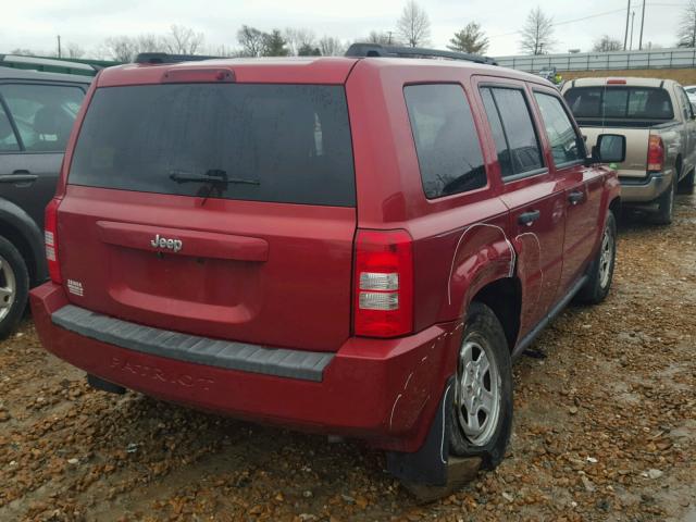 1J8FT28048D591397 - 2008 JEEP PATRIOT SP RED photo 4