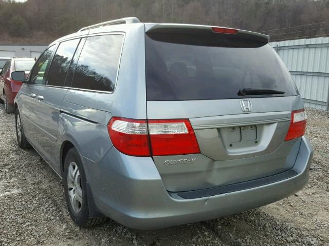 5FNRL38736B094905 - 2006 HONDA ODYSSEY EX BLUE photo 3