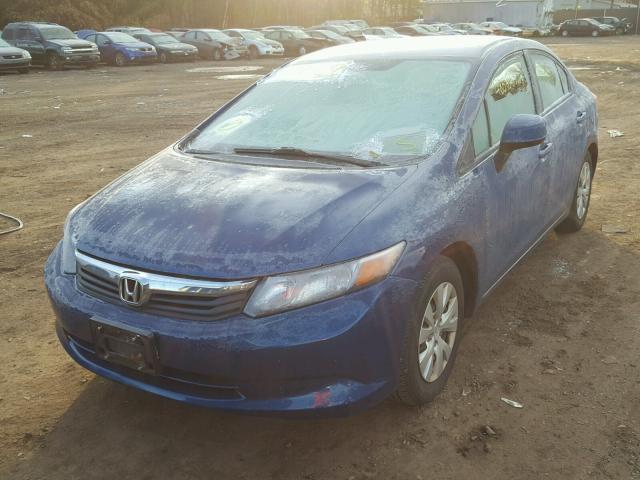 2HGFB2F57CH535136 - 2012 HONDA CIVIC LX BLUE photo 2