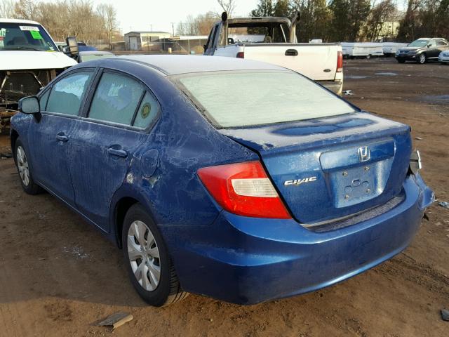 2HGFB2F57CH535136 - 2012 HONDA CIVIC LX BLUE photo 3