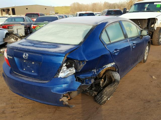 2HGFB2F57CH535136 - 2012 HONDA CIVIC LX BLUE photo 4