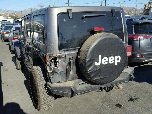 1C4BJWFG3EL293332 - 2014 JEEP WRANGLER U GRAY photo 3