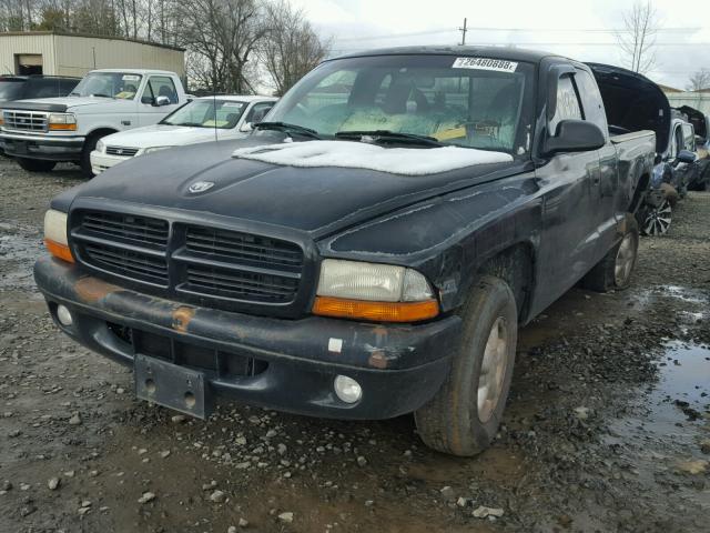 1B7GL22X8WS597195 - 1998 DODGE DAKOTA BLACK photo 2