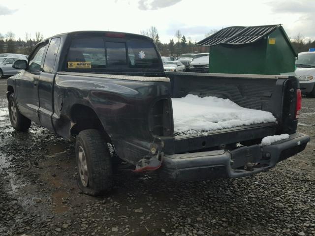 1B7GL22X8WS597195 - 1998 DODGE DAKOTA BLACK photo 3