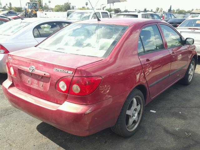 JTDBR32E570119052 - 2007 TOYOTA COROLLA CE RED photo 4