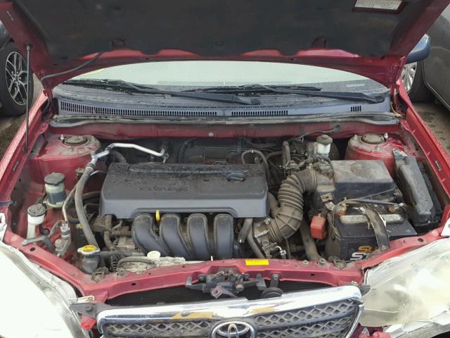 JTDBR32E570119052 - 2007 TOYOTA COROLLA CE RED photo 7