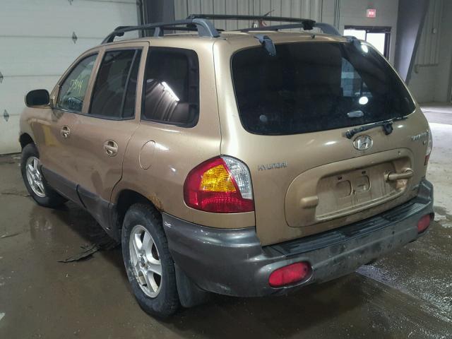 KM8SC73D02U207325 - 2002 HYUNDAI SANTA FE G GOLD photo 3