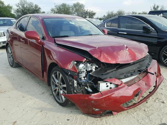 JTHBK262372041517 - 2007 LEXUS IS 250 RED photo 1