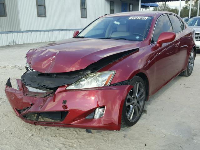 JTHBK262372041517 - 2007 LEXUS IS 250 RED photo 2