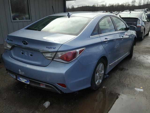 KMHEC4A44BA005569 - 2011 HYUNDAI SONATA HYB BLUE photo 4