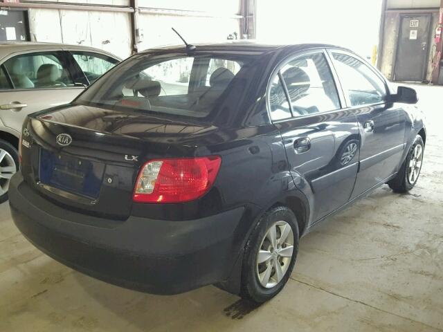 KNADE123076277767 - 2007 KIA RIO BASE BLACK photo 4