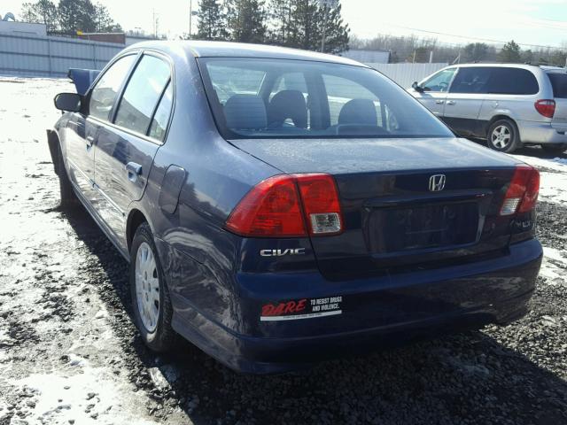 2HGES16564H583864 - 2004 HONDA CIVIC LX BLUE photo 3