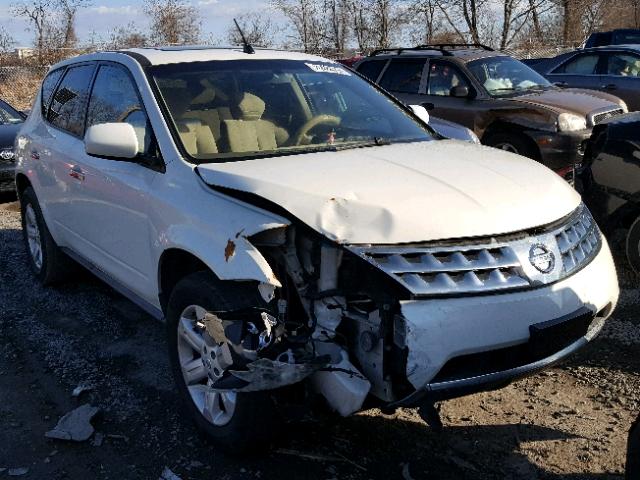 JN8AZ08W06W517375 - 2006 NISSAN MURANO SL WHITE photo 1