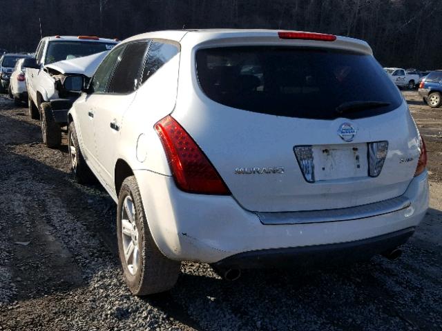 JN8AZ08W06W517375 - 2006 NISSAN MURANO SL WHITE photo 3