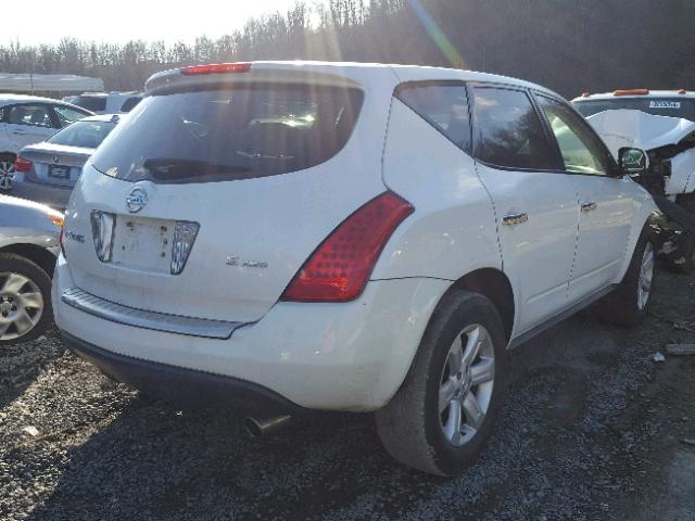 JN8AZ08W06W517375 - 2006 NISSAN MURANO SL WHITE photo 4