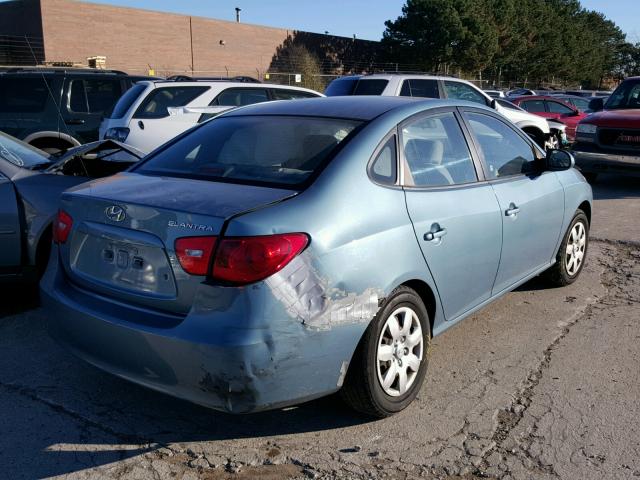 KMHDU46D67U099025 - 2007 HYUNDAI ELANTRA GL BLUE photo 4