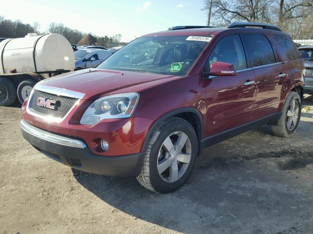 1GKEV33D39J165771 - 2009 GMC ACADIA SLT ბურგუნდია ფოტო 2