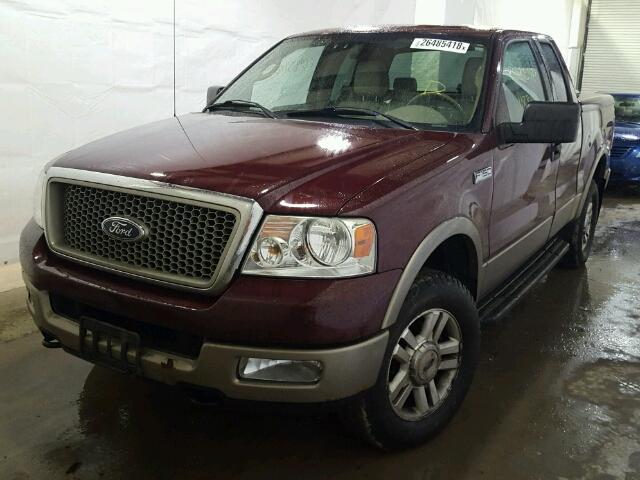 1FTPX14554KC13381 - 2004 FORD F150 BURGUNDY photo 2