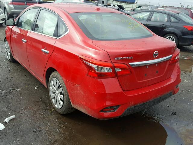 3N1AB7AP0HY355029 - 2017 NISSAN SENTRA S RED photo 3