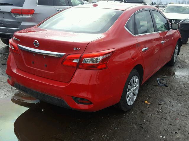 3N1AB7AP0HY355029 - 2017 NISSAN SENTRA S RED photo 4