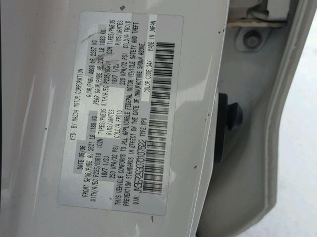 JM3ER293070107622 - 2007 MAZDA CX-7 WHITE photo 10