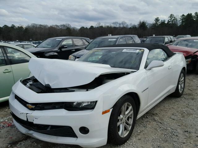 2G1FD3D34F9148857 - 2015 CHEVROLET CAMARO LT WHITE photo 2