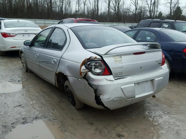 1B3ES56C03D249539 - 2003 DODGE NEON SXT SILVER photo 3