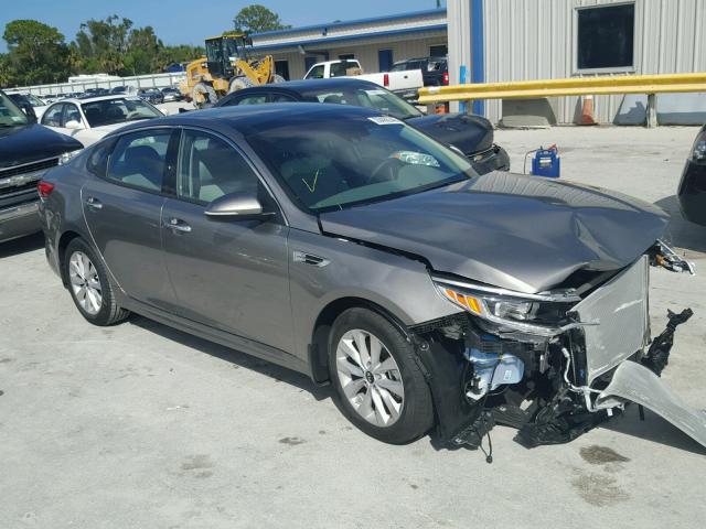 5XXGU4L35JG243027 - 2018 KIA OPTIMA EX GRAY photo 1