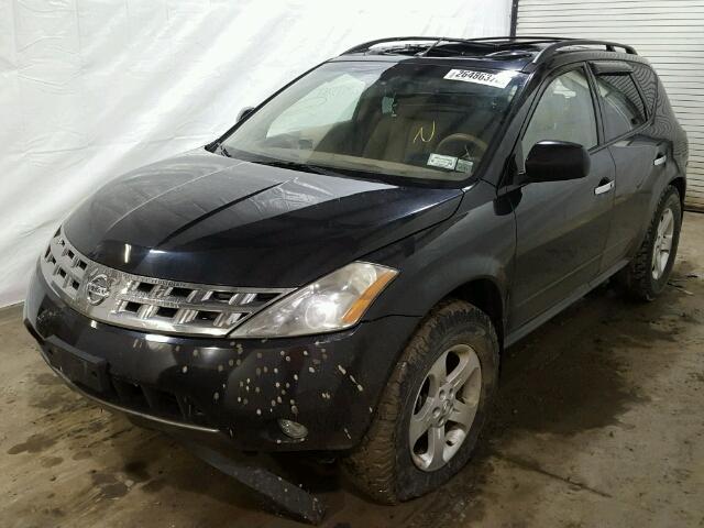 JN8AZ08W25W435419 - 2005 NISSAN MURANO SL BLACK photo 2