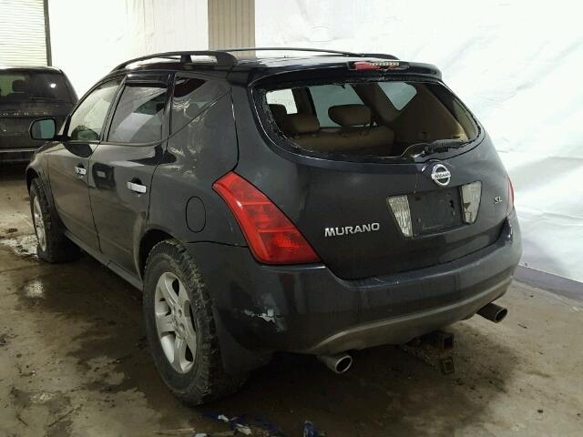 JN8AZ08W25W435419 - 2005 NISSAN MURANO SL BLACK photo 3