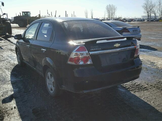 3G1TC5DE5AL124432 - 2010 CHEVROLET AVEO LT BLACK photo 3