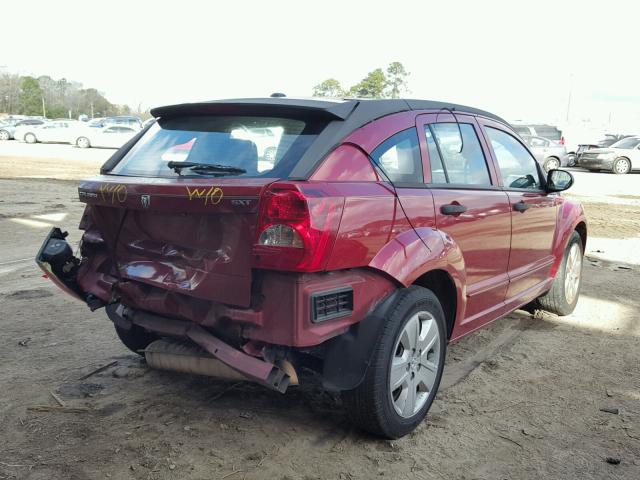 1B3HB48B17D260065 - 2007 DODGE CALIBER SX RED photo 4