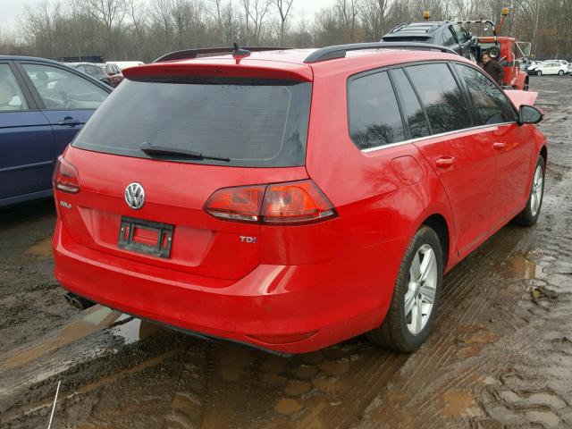 3VWFA7AU5FM512809 - 2015 VOLKSWAGEN GOLF SPORT RED photo 4