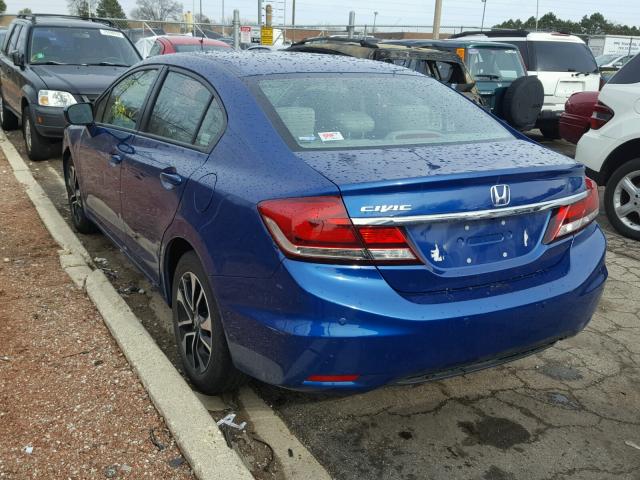 19XFB2F84EE008050 - 2014 HONDA CIVIC EX BLUE photo 3