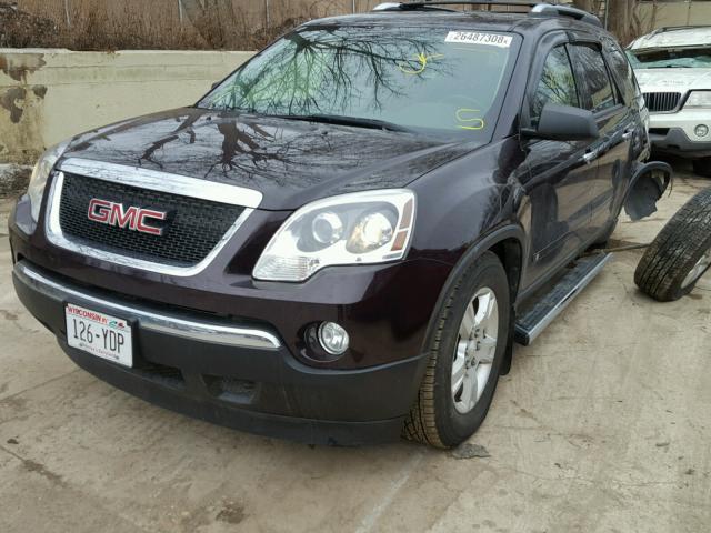 1GKEV13D59J163766 - 2009 GMC ACADIA SLE BURGUNDY photo 2