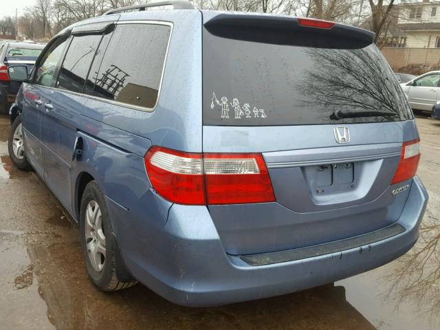 5FNRL38415B052009 - 2005 HONDA ODYSSEY EX BLUE photo 3