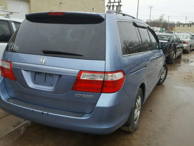 5FNRL38415B052009 - 2005 HONDA ODYSSEY EX BLUE photo 4