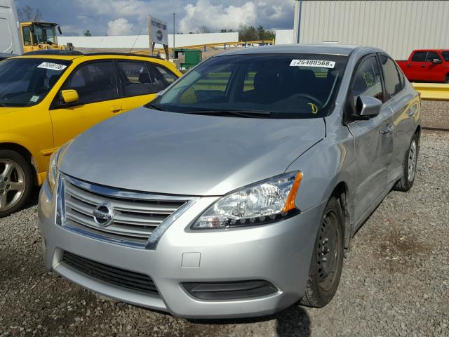 3N1AB7APXFY337795 - 2015 NISSAN SENTRA S SILVER photo 2