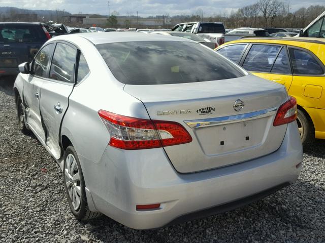 3N1AB7APXFY337795 - 2015 NISSAN SENTRA S SILVER photo 3