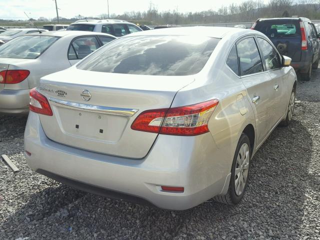 3N1AB7APXFY337795 - 2015 NISSAN SENTRA S SILVER photo 4