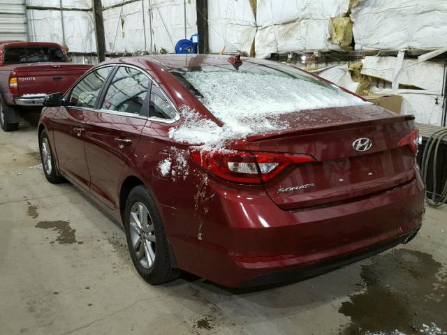 5NPE24AF8GH433444 - 2016 HYUNDAI SONATA SE RED photo 3