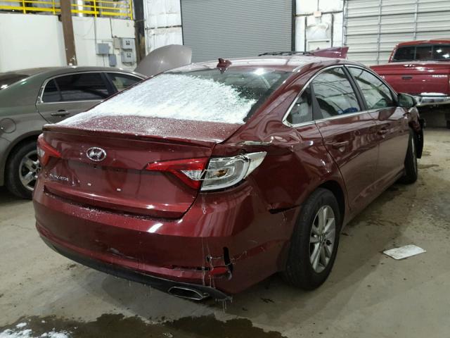 5NPE24AF8GH433444 - 2016 HYUNDAI SONATA SE RED photo 4