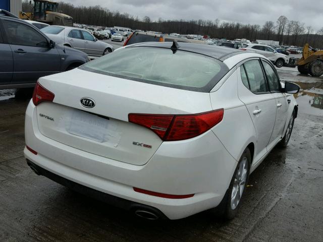 KNAGN4A74B5169105 - 2011 KIA OPTIMA EX WHITE photo 4