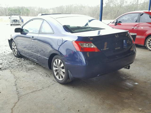 2HGFG12859H518520 - 2009 HONDA CIVIC EX BLUE photo 3