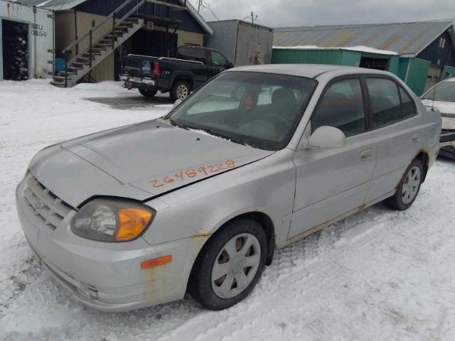 KMHCG45C55U652692 - 2005 HYUNDAI ACCENT GL SILVER photo 2