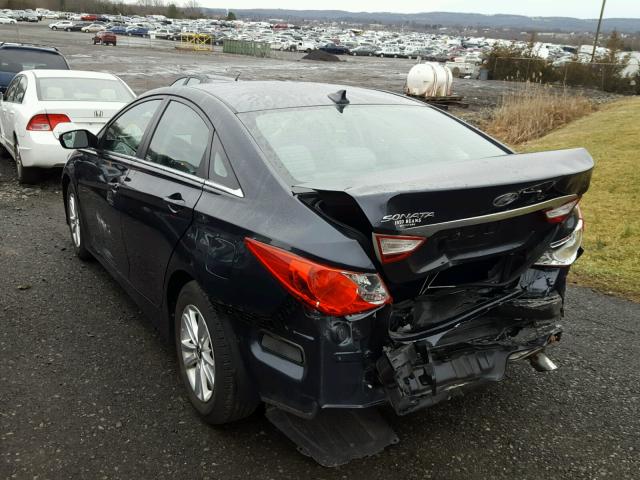 5NPEB4AC2EH865708 - 2014 HYUNDAI SONATA GLS BLACK photo 3