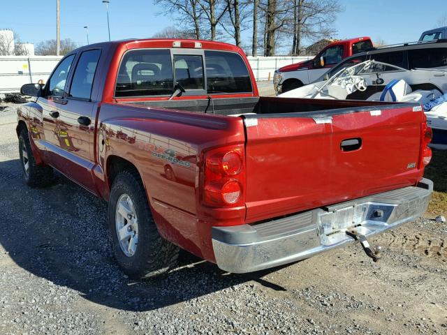 1D7HW48NX6S540063 - 2006 DODGE DAKOTA QUA RED photo 3