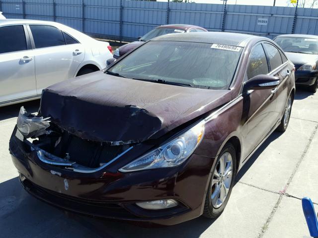 5NPEC4AC7CH480414 - 2012 HYUNDAI SONATA SE BURGUNDY photo 2